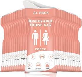 Dibbatu 741376089854 Disposable Urine Bag 12/24 Pcs Pee Bags For Travel Women/men 80