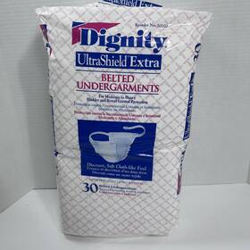 50102 Dignity Ultra Shield Extra Belted Undergarments Pk Of 30 Vintage 90s Latex Free