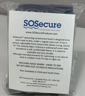 Discovery Trekking Outfitters 185793001455 Sosecure Containment Swim Brief Extra Large Xl 37-40 Inch Incontinence Unisex