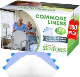 Dp Solutions 313110678664 Commode Liners - 100 Strong Portable Toilet Bags Easy To Use Bedside C