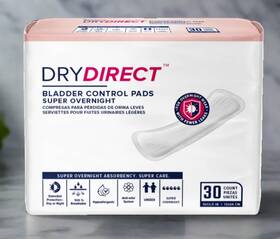 Dry Direct 011809017641 Parent Giving Overnight Bladder Control Pads One Size 30ct - New
