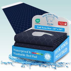 Dry Joy 860009934351 Twin Size 36 Inch X34 Waterproof Washable Bed Pads Reusable For Incontinence