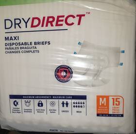 Drydirect 850004615126 Parentgiving - Dry Direct Maxi Disposable Briefs Large 15 Count