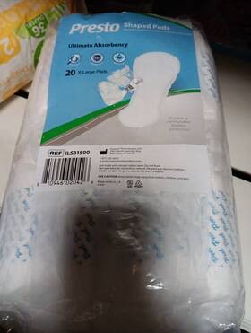 Ils31500 Drylock Technologies Ltd Presto Shaped Pad Ultimate 16 Inch Long Pk Of 20