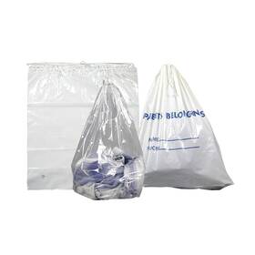 Dspb01 Dukal Dawn Mist Drawstring Patient Belonging Bag 1.3 Mil Thick 4 Inch Gusset 20x20