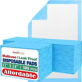 300-pads Durameg 196852036240 Chucks Pads Disposable Underpads 17x24 Incontinence Chux Abso