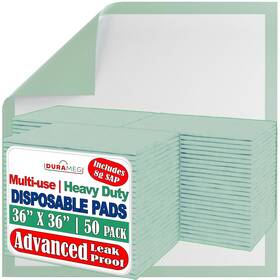 50-pads Durameg 196852831999 Chucks Disposable Underpads 36x36 Incontinence Chux Pads - 8g Super