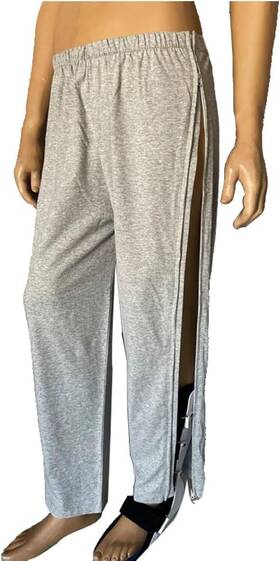 Durasiko 445024471444 Two-way Side Zipper Bedridden Patient Clothing Pants Tear Away Sof
