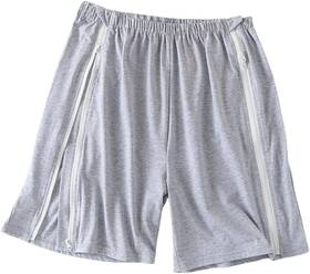 Dskuhlf11b-l Durasiko Unisex Zipper Bedridden Patient Clothing Shorts Tear Away Pants Soft Cot