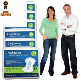 378514-bc00450138 Easycomforts Confidence Incontinence Pads For Seniors Super Absorbency 180 Count