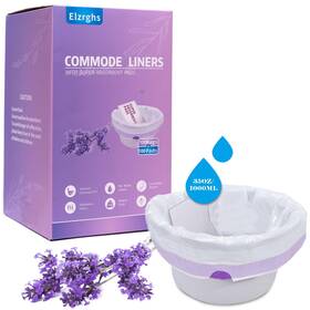 E-bpds100 Elzrghs Commode Liners With Absorbent Pads For Bedside Toilet 100 La