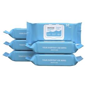 Emergiene 972022038054 Disposable Adult Washcloths Wet Wipes - 300 Count 6 Packs Rinse Fre
