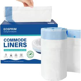 Bpd30 Eosprim 60pcs Disposable Bedside Commode Liners - Portable Toilet Bags For Camp