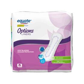 10007080 Equate Options Womens Incontinence Pads Very Light Long Length 48 Count