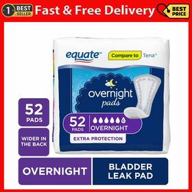 Equate 313111418481 Womens Incontinence Pads Overnight 52 Count