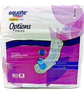 Equate 681131240413 Womens Incontinence Pads Long Length 51 Count Ultimate Absorbency Protection