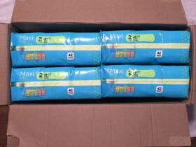 Equate 681131240659 4 Pack Of 42 - Total 168 Maxi Pads Size 2 Long Super With Flex Wings