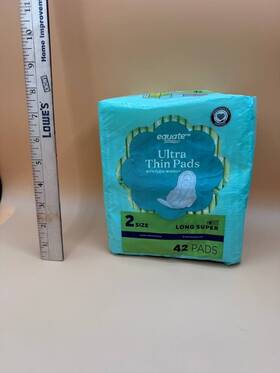 Equate 681131240666 Ultra Thin Pads With Wings Long Super Absorbency Unscented 42 Ct Size 2