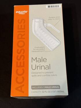 Equate 681131289580 New Male Urinal With Spill-proof Lid 32 Fl Oz Drive Medical Easy Cleanup