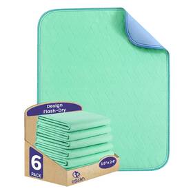 Es-2023wp-gn-1824-6p Eswin Washable Underpads Super Absorbency Reusable Bedwetting Incontinence Pads For