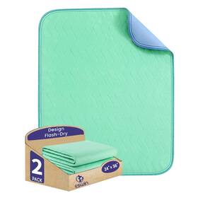 Es-2023wp-gn-2436-2p Eswin Washable Underpads Super Absorbency Reusable Bedwetting Incontinence Pads For