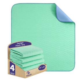 Es-2023wp-gn-3436-4p Eswin Washable Underpads Super Absorbency Reusable Bedwetting Incontinence Pads For