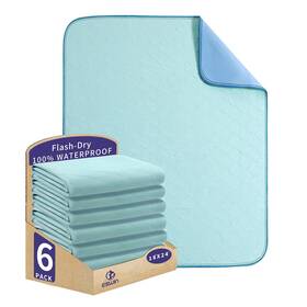 Es-2023wp-lgn-1824-6p Eswin Bed Pads Washable Waterproof Underpads Super Absorbency Reusable