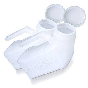 Ezymate 369998073184 2 Pack Portable Urinals For Men Spill Proof Urine Bottles Plastic