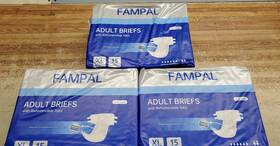Fampal 949648107617 Adult Diapers Unisex Size Xl 45 Count 3 X 15