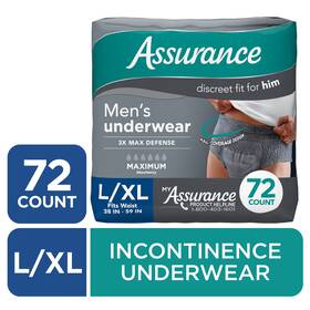 First Quality 313050991991 Assurance Mens Incontinence Underwear Large Maximum Absorbency 72 Count