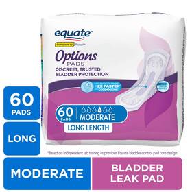 First Quality 313096917993 Equate Options Womens Incontinence Pads Moderate Absorbency Long Length 60 C