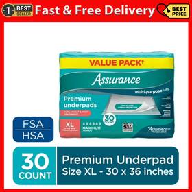 First Quality 445016078019 Assurance Unisex Premium Underpad For Adults Xl Maximum Absorbency 30 Count