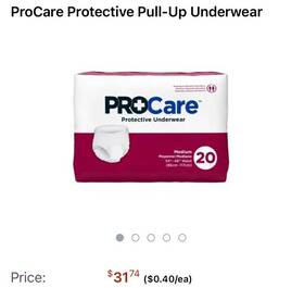 Cru51 First Quality Procare Protective Incontinence Underwear Pull-up Unisex Adult Diapers 20 Pk