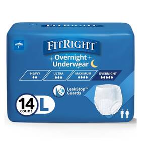 Fitright 197344104577 Overnight Unisex Large Underwear Disposable 14 Count - Fast Shipping