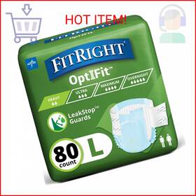44in-56in Fitright 842638101854 Adult Diapers Extra Heavy Absorbency L Waist Size 80 Co