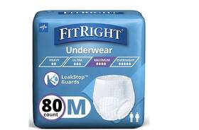 Fitright By Medline 195515004183 Unisex Incontinence Underwear Heavy Absorbency M 80 Ct - L-34