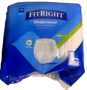 Msc23005a Fitright Ultra Disposable Underwear Large Sensisoft Elastic White 20 Count