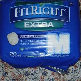 Fitright Msc57123 Extra Incontinence Pants M Moderate Absorbency 20 Ct Disposable
