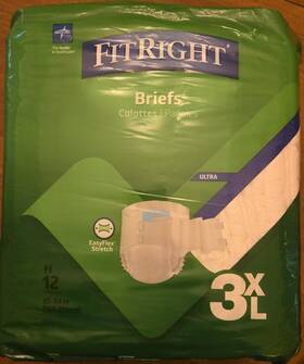 Mtb084-cs48 Fitright Disposable Cloth-like Briefs Bariatric Adult Diapers With Tabs 3xl