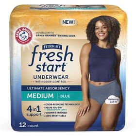 Fresh Start 193489136480 Fitright Incontinence And Postpartum Underwear For Women Medium Blue 12 Co