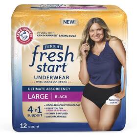 Fresh Start 193489136527 Fitright And Postpartum Incontinence Underwear For Women Large Black Ultim