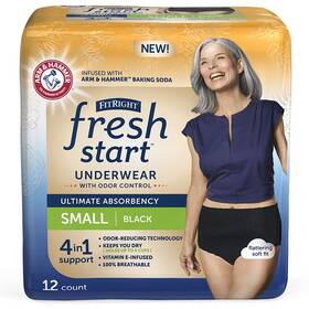 Fresh Start 193489136541 Fitright Incontinence And Postpartum Underwear For Women Small Black 12 Co