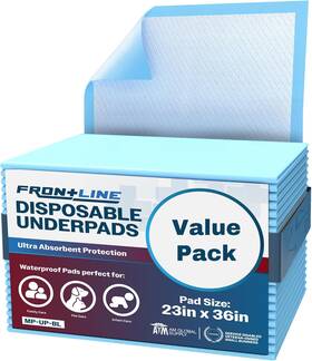 Frontline 313048587533 Disposable Underpads Large 23ftft X 36ftft Absorbent Bed Pads Medical Hos