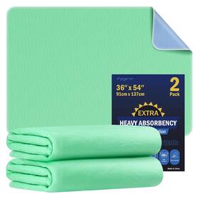 Fygrip 644197309494 2 Pack 36 Inch X 54 Extra Heavy Absorbency Washable Underpads Reusable - Fast Ship