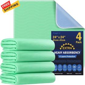 Wu01 Fygrip 4 Pack Washable Underpads - 24 Inch X Waterproof And Reusable For Dogs Adults