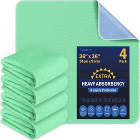 Wu03 Fygrip 4 Pack 36 Inch X Extra Heavy Absorbency Washable Underpads Waterproof Quick