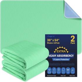 Wu05 Fygrip 2 Pack 36 Inch X 54 Extra Heavy Absorbency Washable - Blue