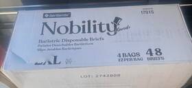 17915 Gerigentle Nobility Bariatric Disposable Briefs 2xl 4 Bags 48