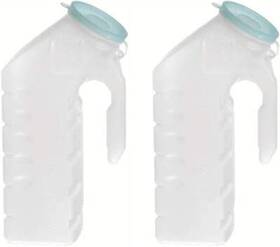 Global Medical Products 726084252448 Deluxe Male Urinal Incontinence Pee Bottle 32oz./1000ml With Cover