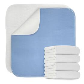 S01503 Gogreen Waterproof Reusable Underpads 4-layer 4 Pack - 34x36 White-blue